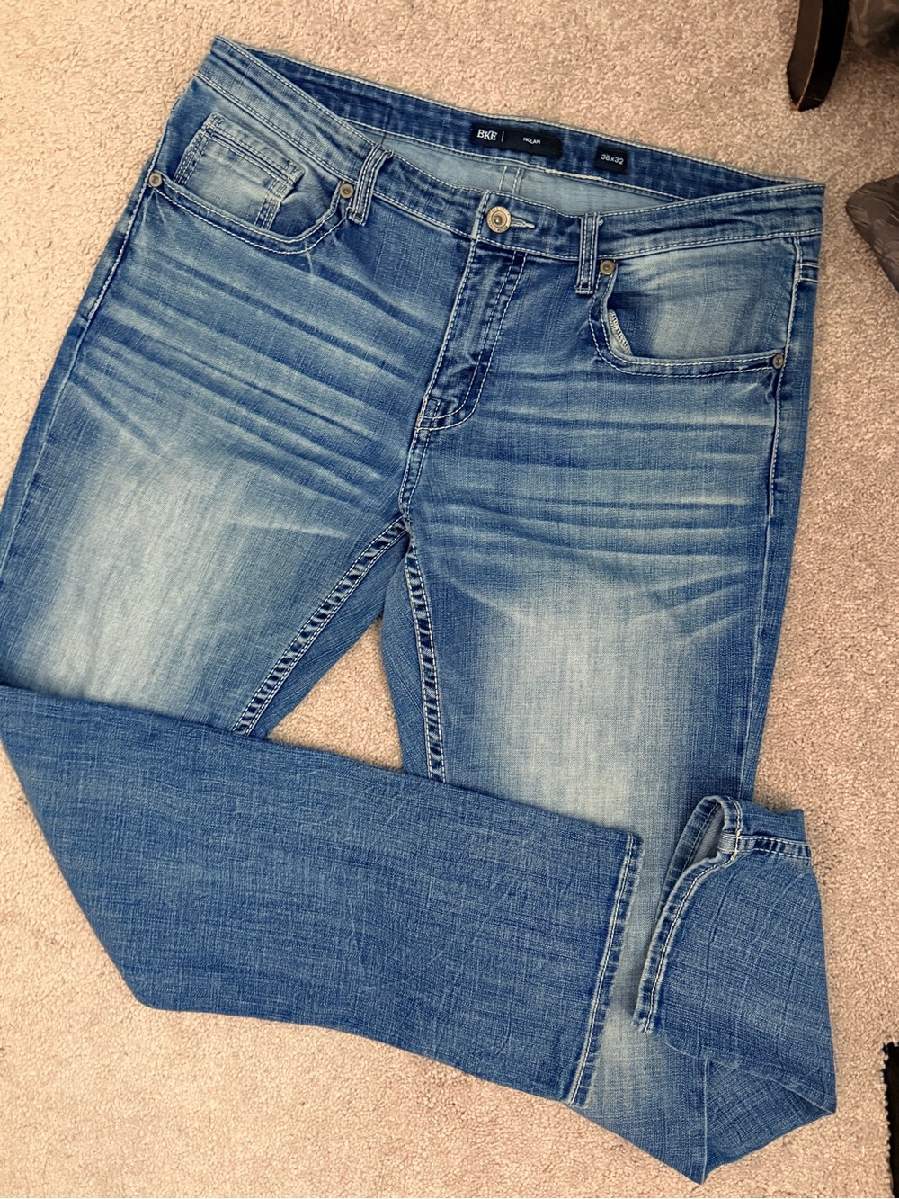 BKE Men's Light Blue Slim Jeans